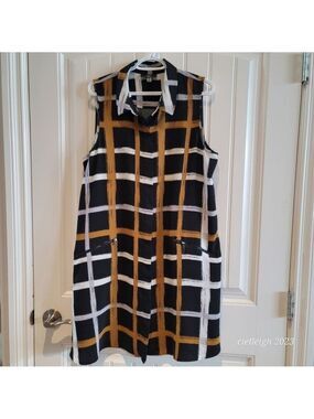 Alfani Sleeveless Shirt Dress Size 14